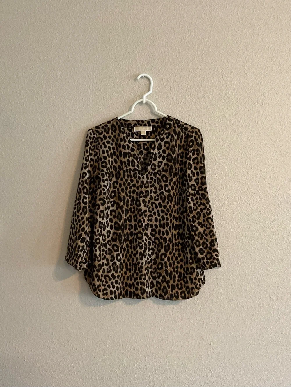 Michael Kors Leopard Print Top - Black & Brown